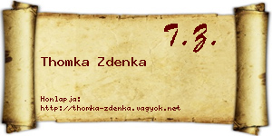 Thomka Zdenka névjegykártya
